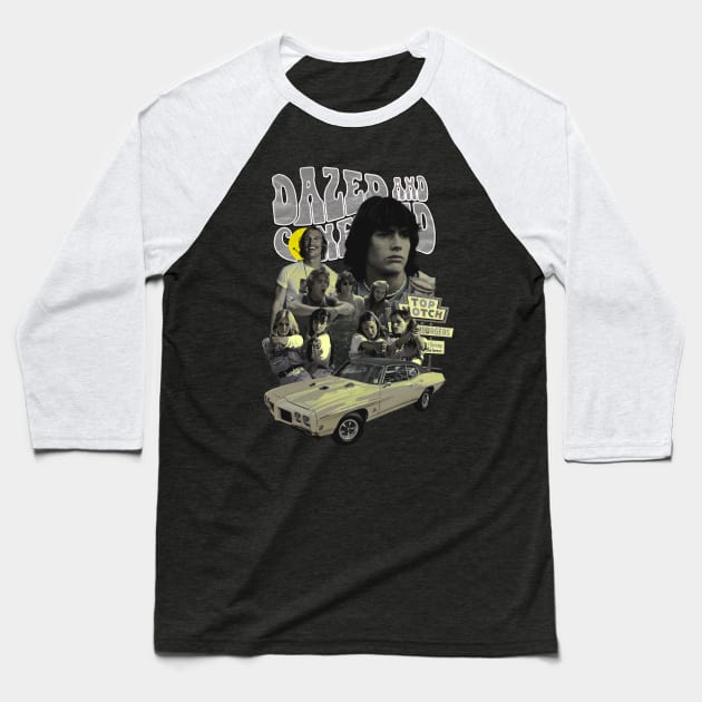 Dazed and Confused Classic Retro Grey Baseball T-Shirt by Krisna Pragos